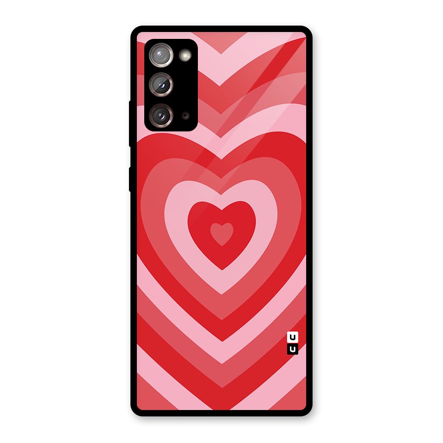 Red Retro Hearts Glass Back Case for Galaxy Note 20