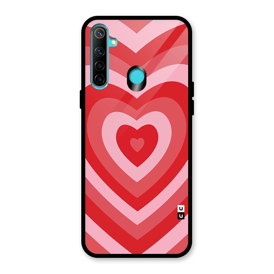 Red Retro Hearts Glass Back Case for Realme 5
