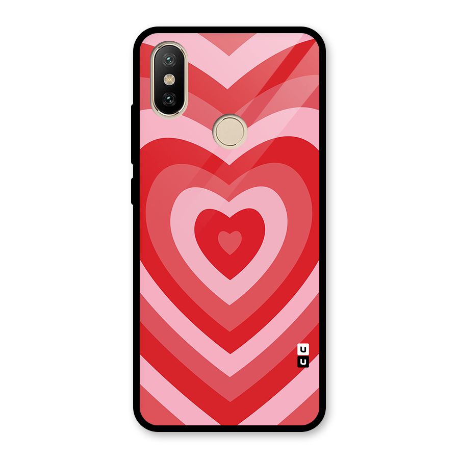Red Retro Hearts Glass Back Case for Redmi A2