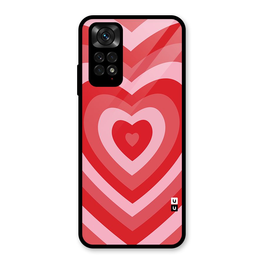 Red Retro Hearts Glass Back Case for Redmi Note 11S