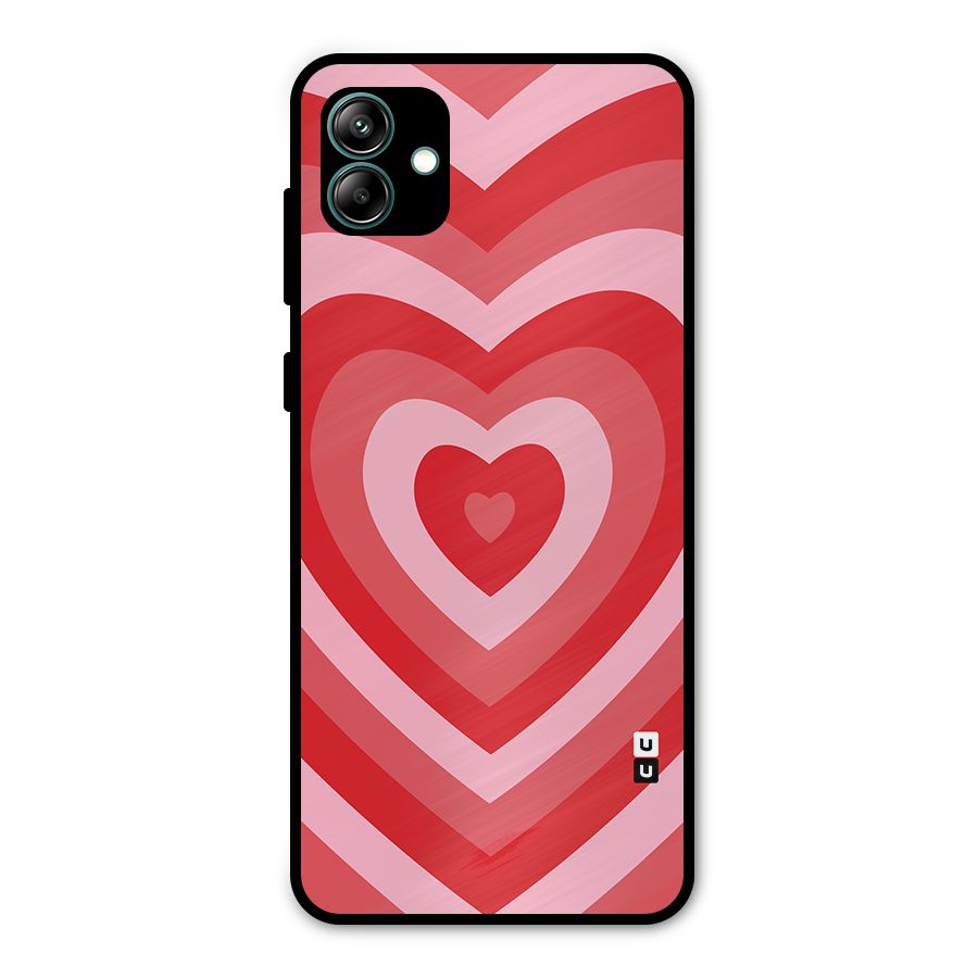 Red Retro Hearts Metal Back Case for Galaxy A04