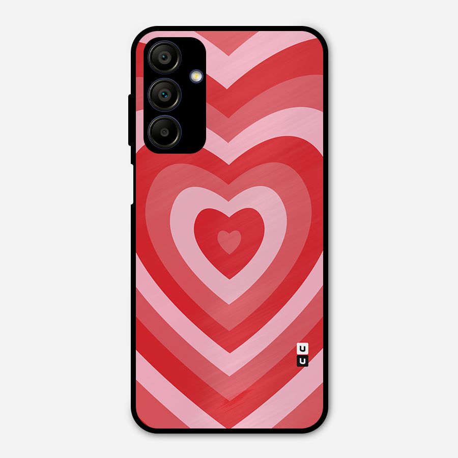 Red Retro Hearts Metal Back Case for Galaxy A15 5G