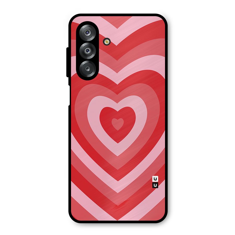 Red Retro Hearts Metal Back Case for Galaxy A26