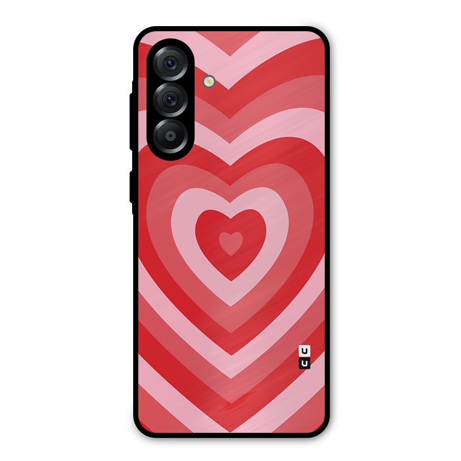 Red Retro Hearts Metal Back Case for Galaxy A36