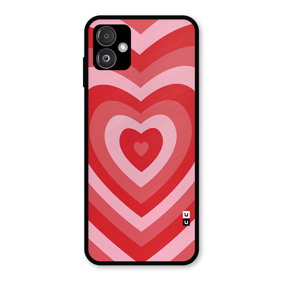 Red Retro Hearts Metal Back Case for Galaxy F14