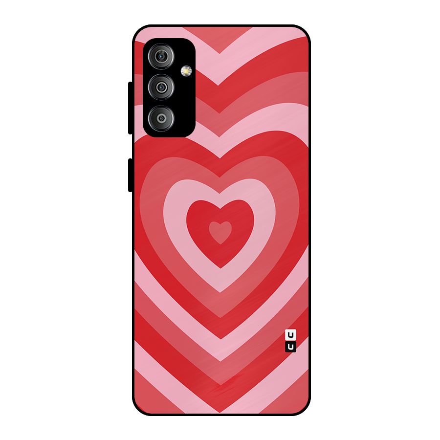 Red Retro Hearts Metal Back Case for Galaxy F23