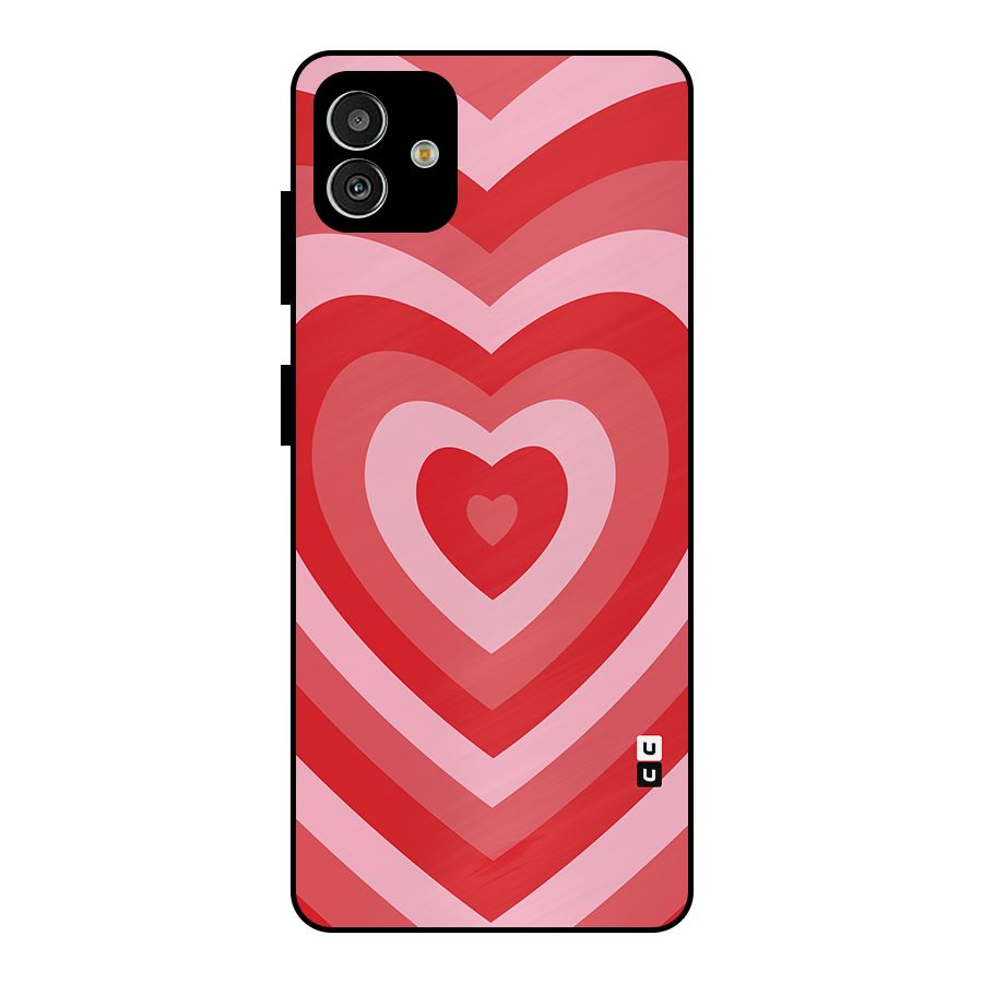 Red Retro Hearts Metal Back Case for Galaxy M13 5G
