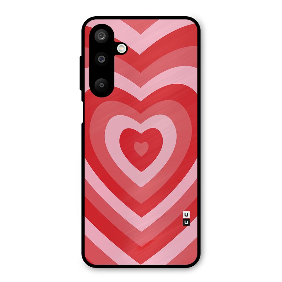 Red Retro Hearts Metal Back Case for Galaxy M16