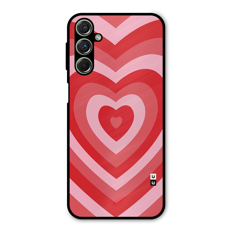 Red Retro Hearts Metal Back Case for Galaxy M34