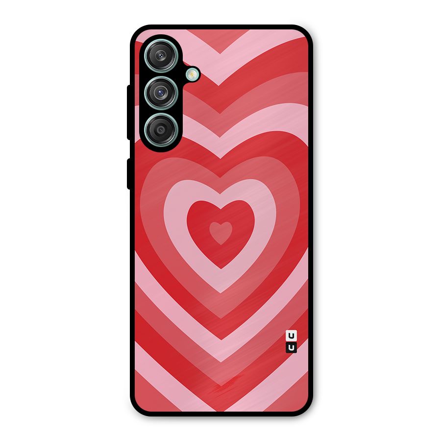 Red Retro Hearts Metal Back Case for Galaxy M55 5G