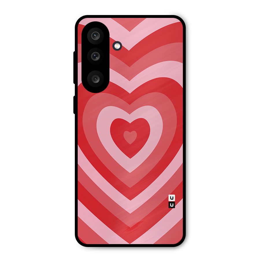 Red Retro Hearts Metal Back Case for Galaxy M56