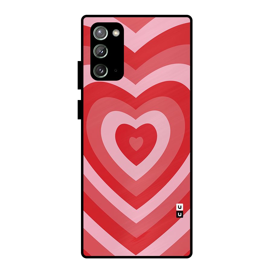 Red Retro Hearts Metal Back Case for Galaxy Note 20