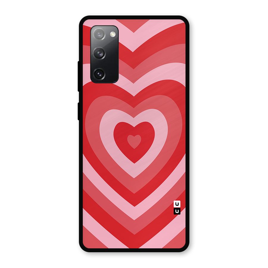 Red Retro Hearts Metal Back Case for Galaxy S20 FE 5G