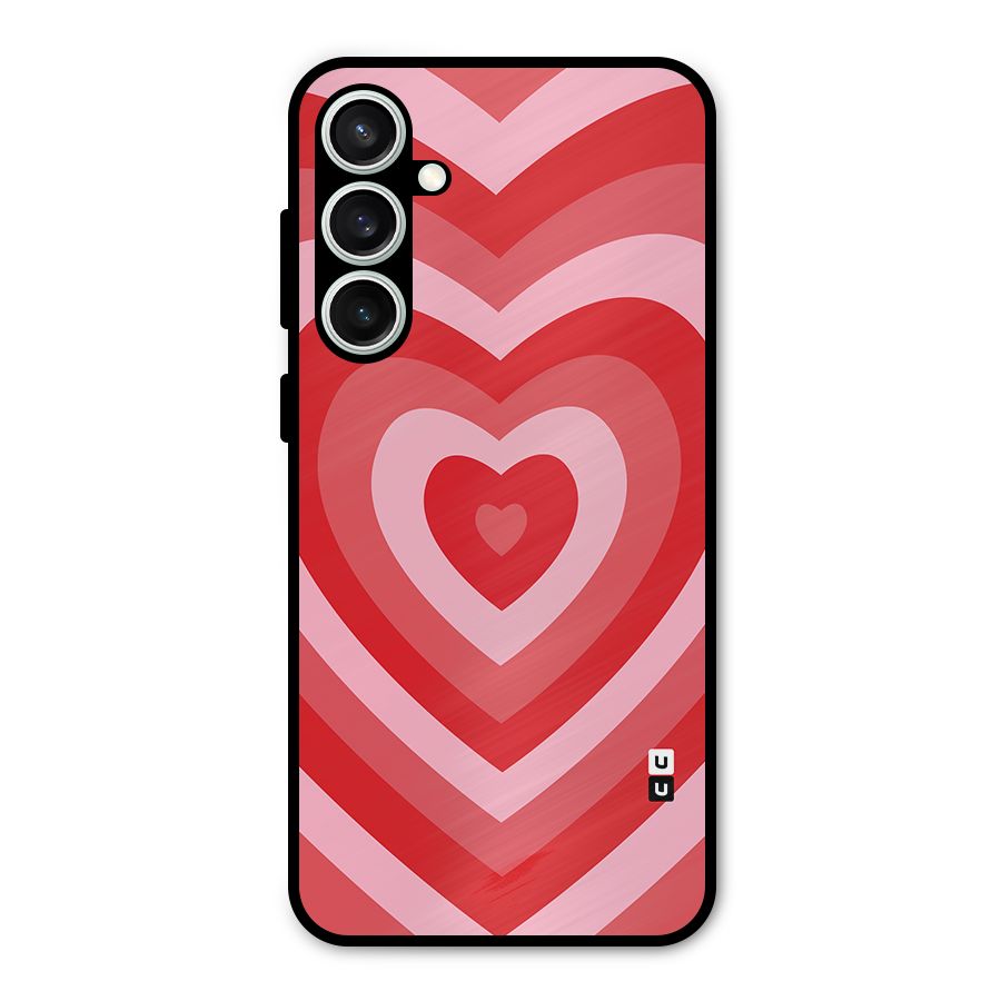 Red Retro Hearts Metal Back Case for Galaxy S23 FE