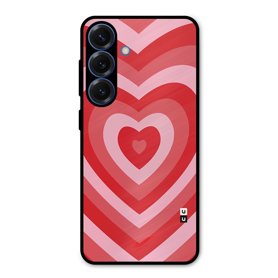 Red Retro Hearts Metal Back Case for Galaxy S25