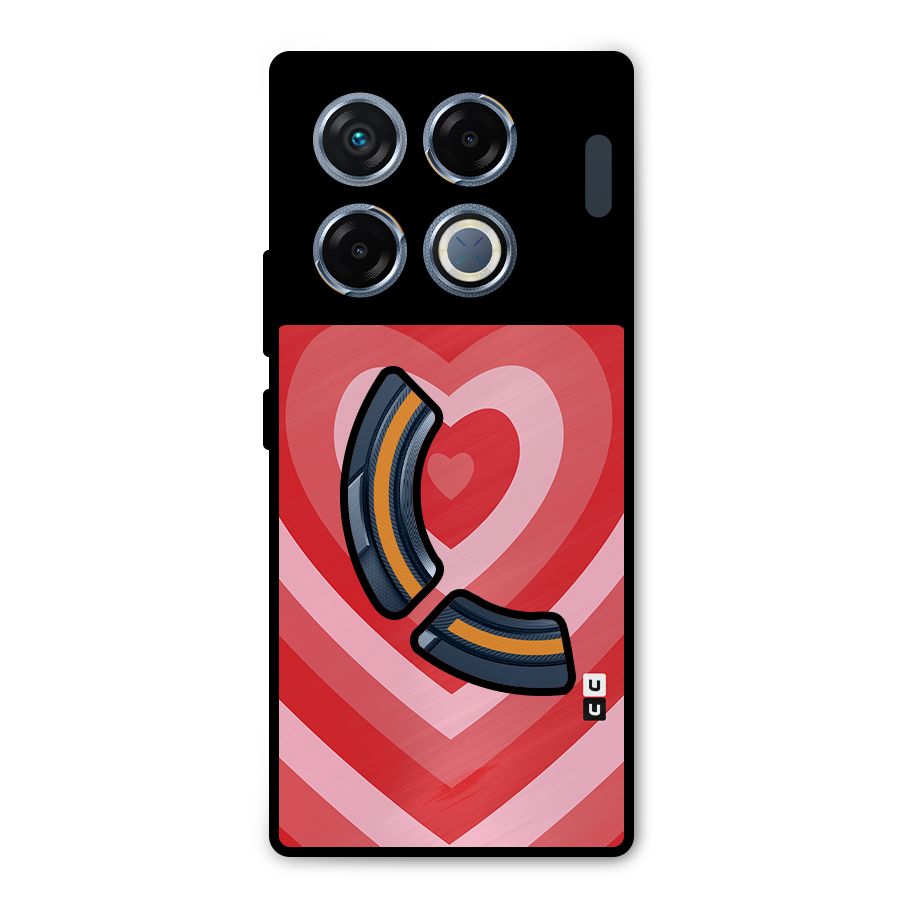 Red Retro Hearts Metal Back Case for Infinix GT 20 Pro