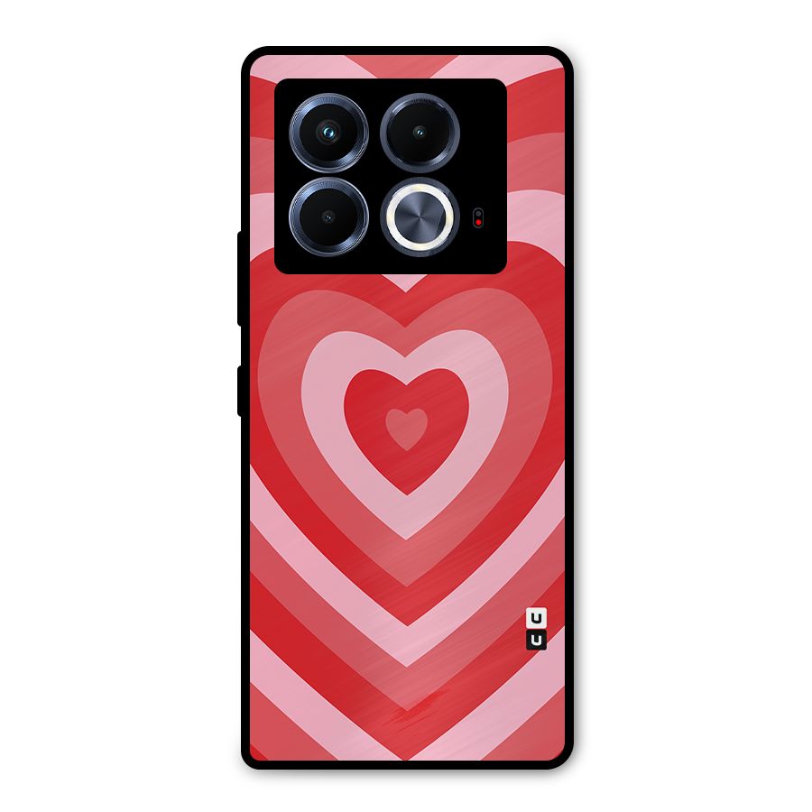 Red Retro Hearts Metal Back Case for Infinix Note 40 5G