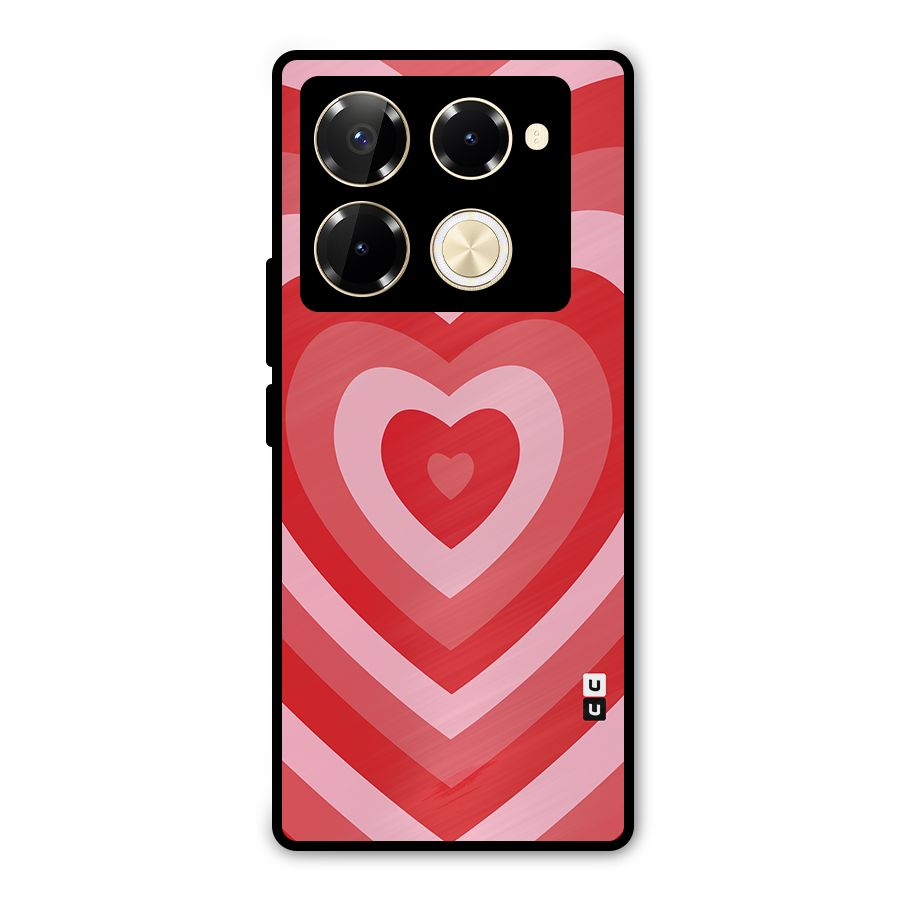 Red Retro Hearts Metal Back Case for Infinix Note 40 Pro Plus
