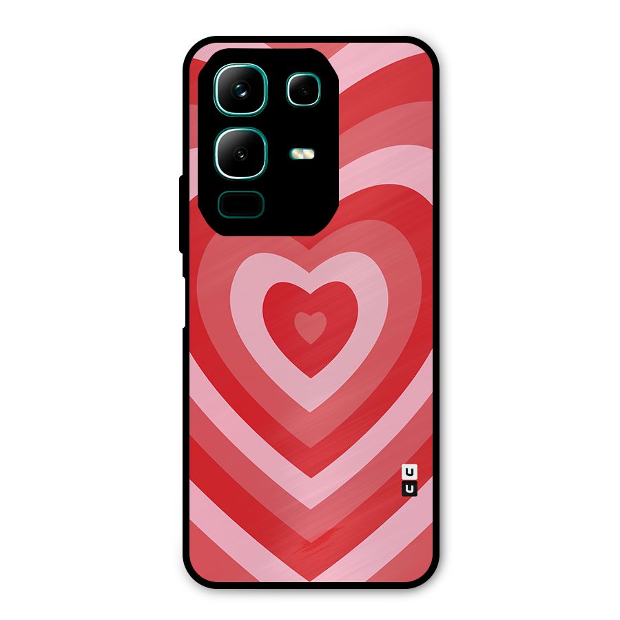 Red Retro Hearts Metal Back Case for Infinix Note 50x