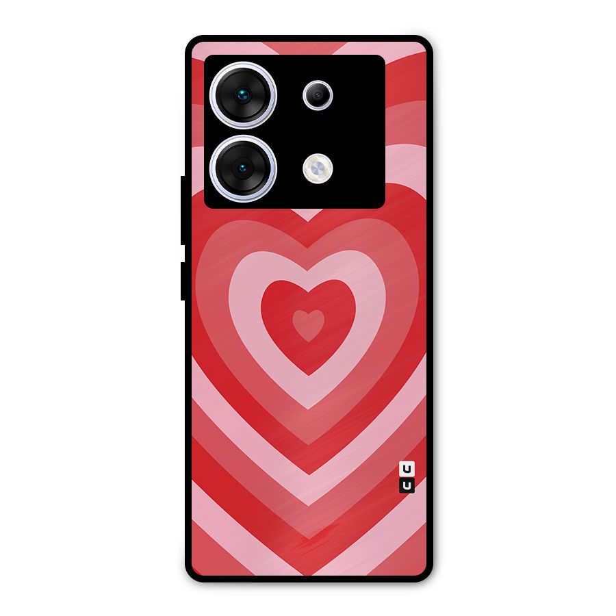 Red Retro Hearts Metal Back Case for Infinix Zero 30 5G