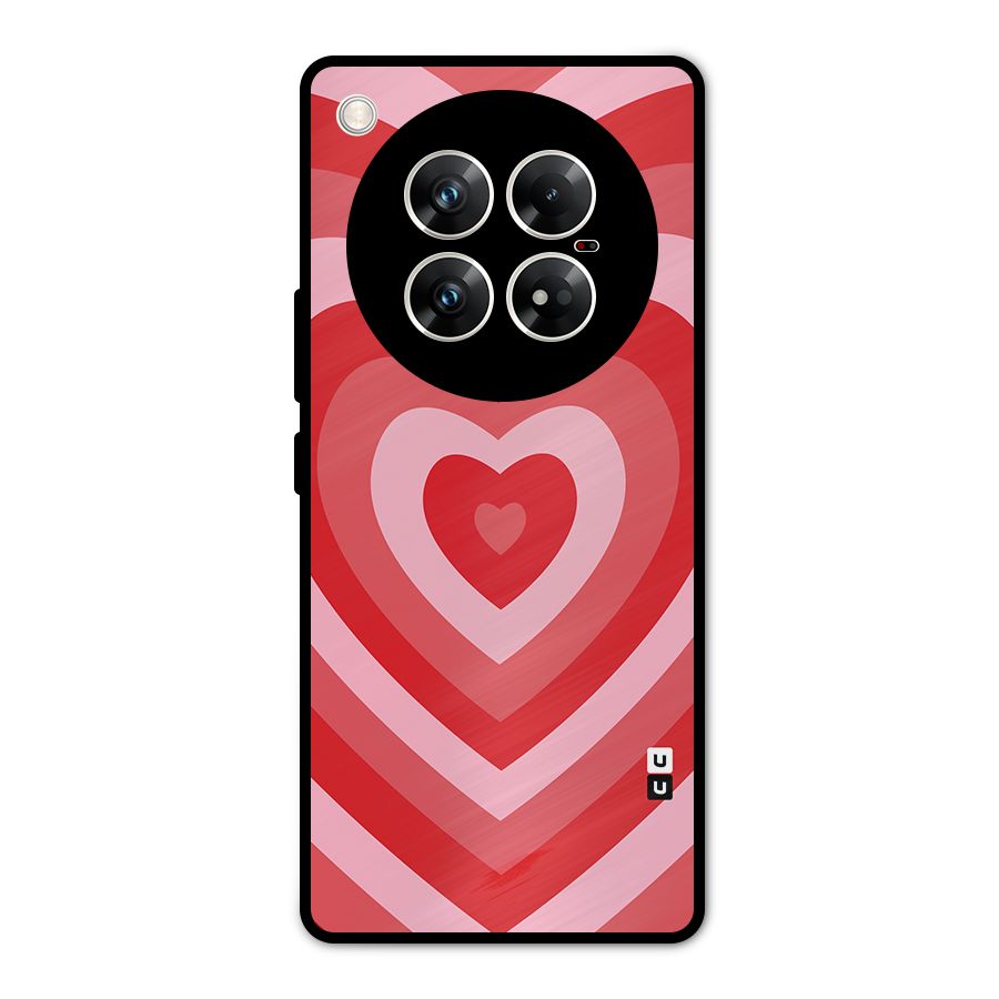 Red Retro Hearts Metal Back Case for Infinix Zero 40 5G