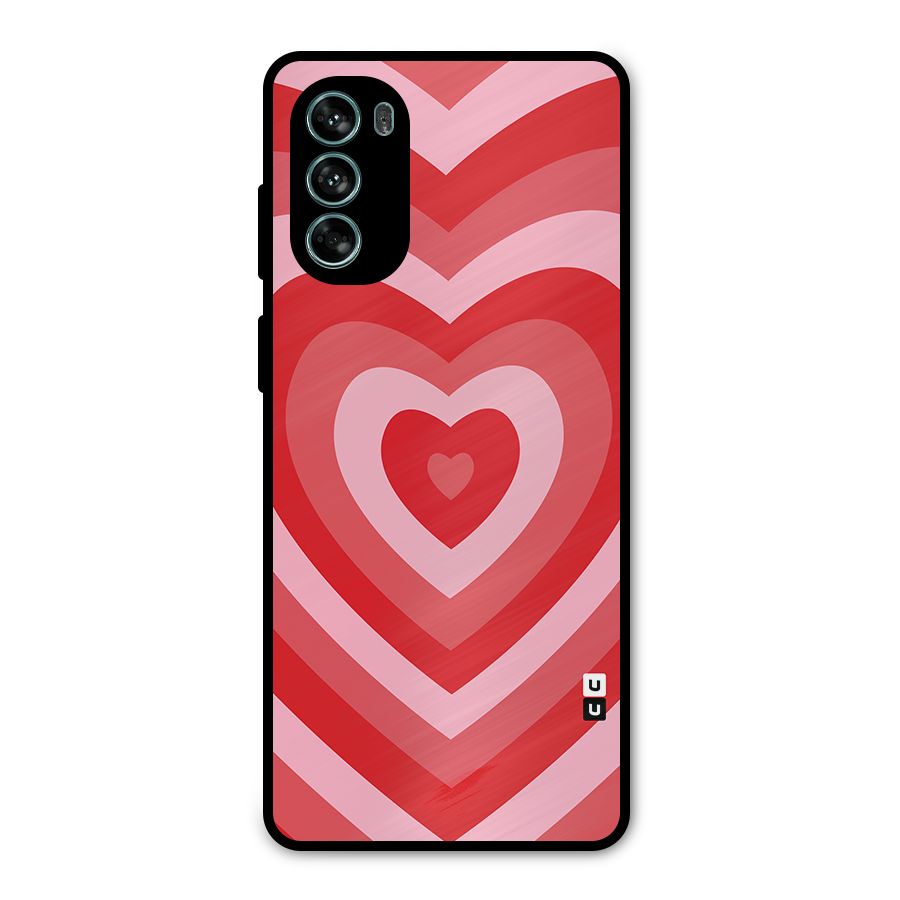 Red Retro Hearts Metal Back Case for Moto G62