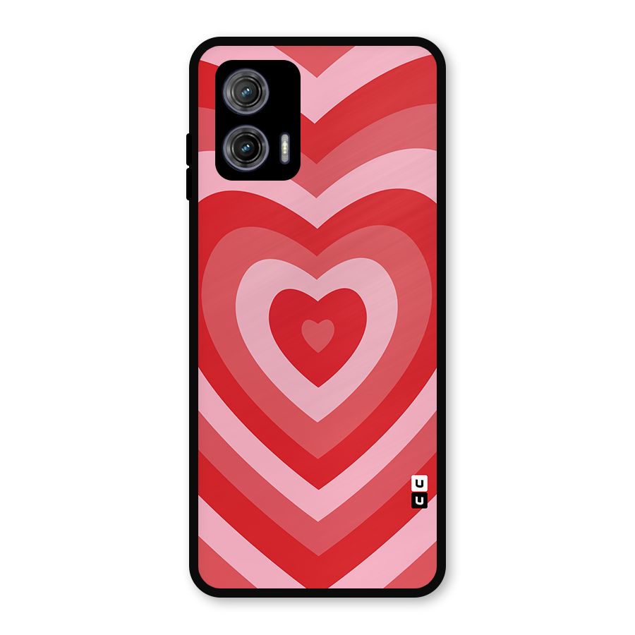 Red Retro Hearts Metal Back Case for Moto G73
