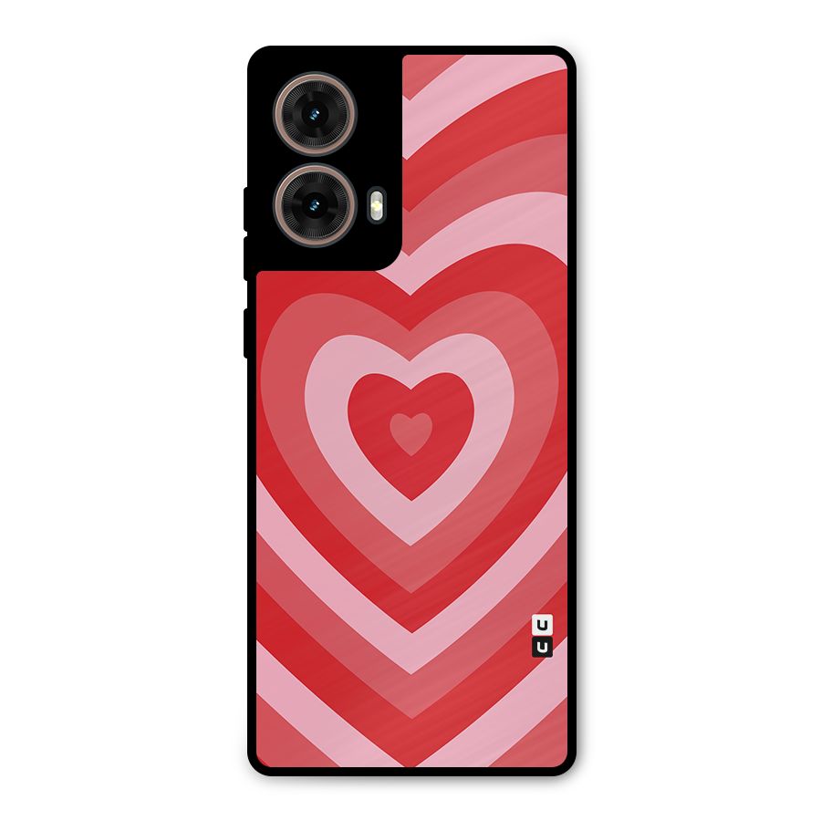 Red Retro Hearts Metal Back Case for Moto G85