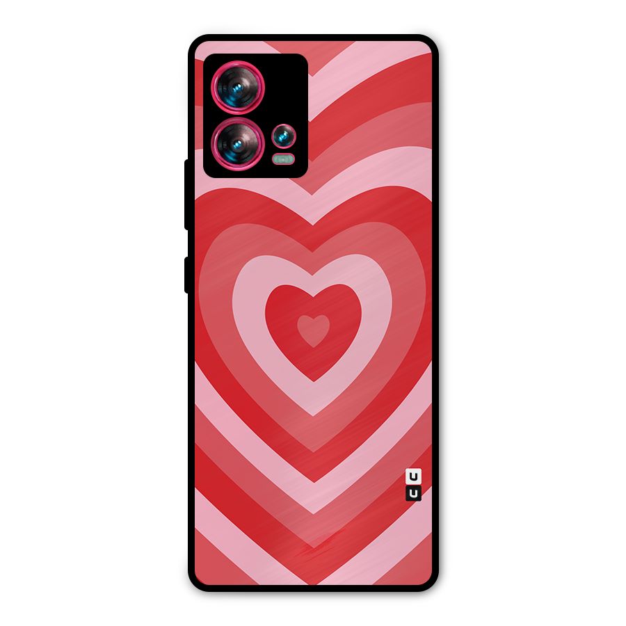 Red Retro Hearts Metal Back Case for Motorola Edge 30 Fusion
