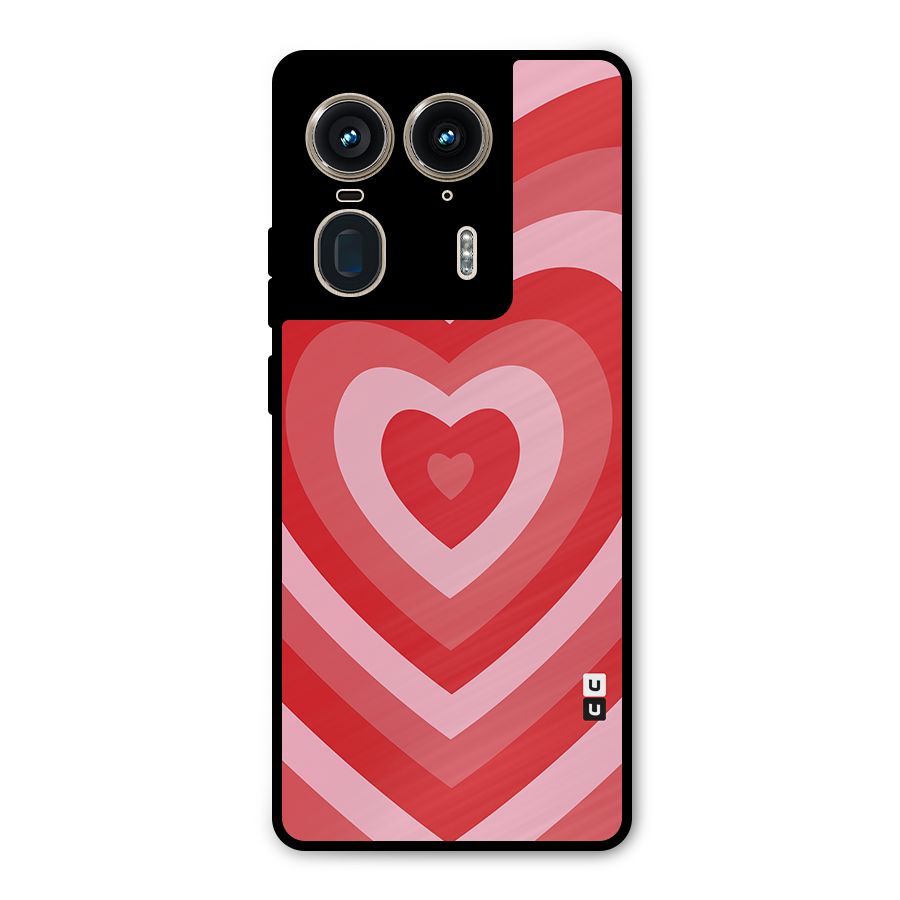 Red Retro Hearts Metal Back Case for Motorola Edge 50 Ultra