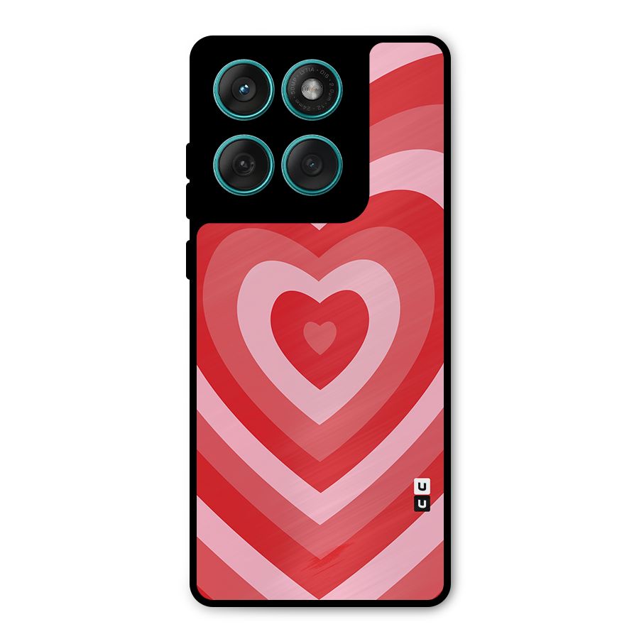 Red Retro Hearts Metal Back Case for Motorola Edge 60 Fusion