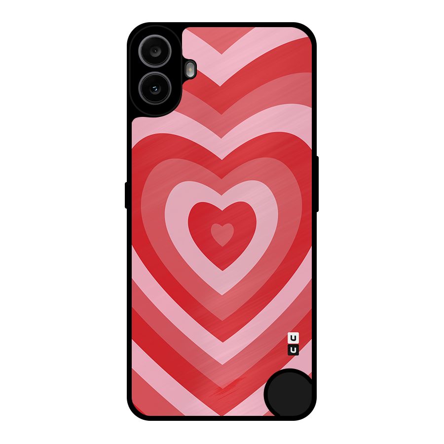 Red Retro Hearts Metal Back Case for Nothing CMF Phone 1