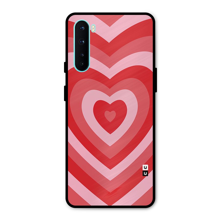 Red Retro Hearts Metal Back Case for OnePlus Nord