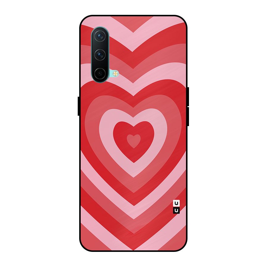 Red Retro Hearts Metal Back Case for OnePlus Nord CE 5G