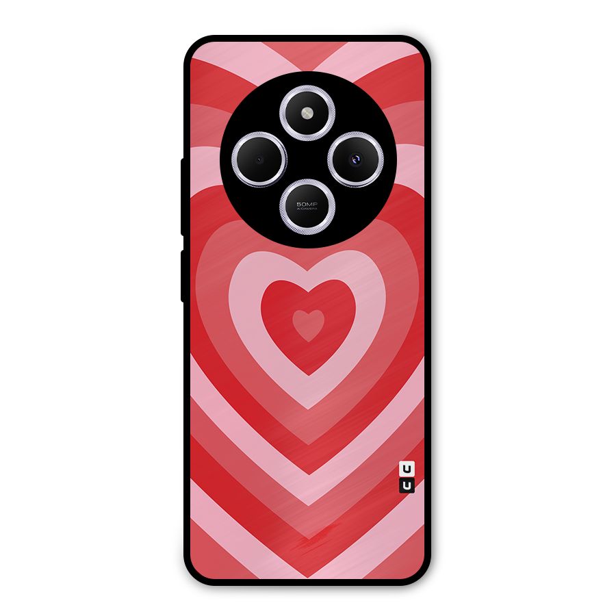Red Retro Hearts Metal Back Case for Poco C75 5G