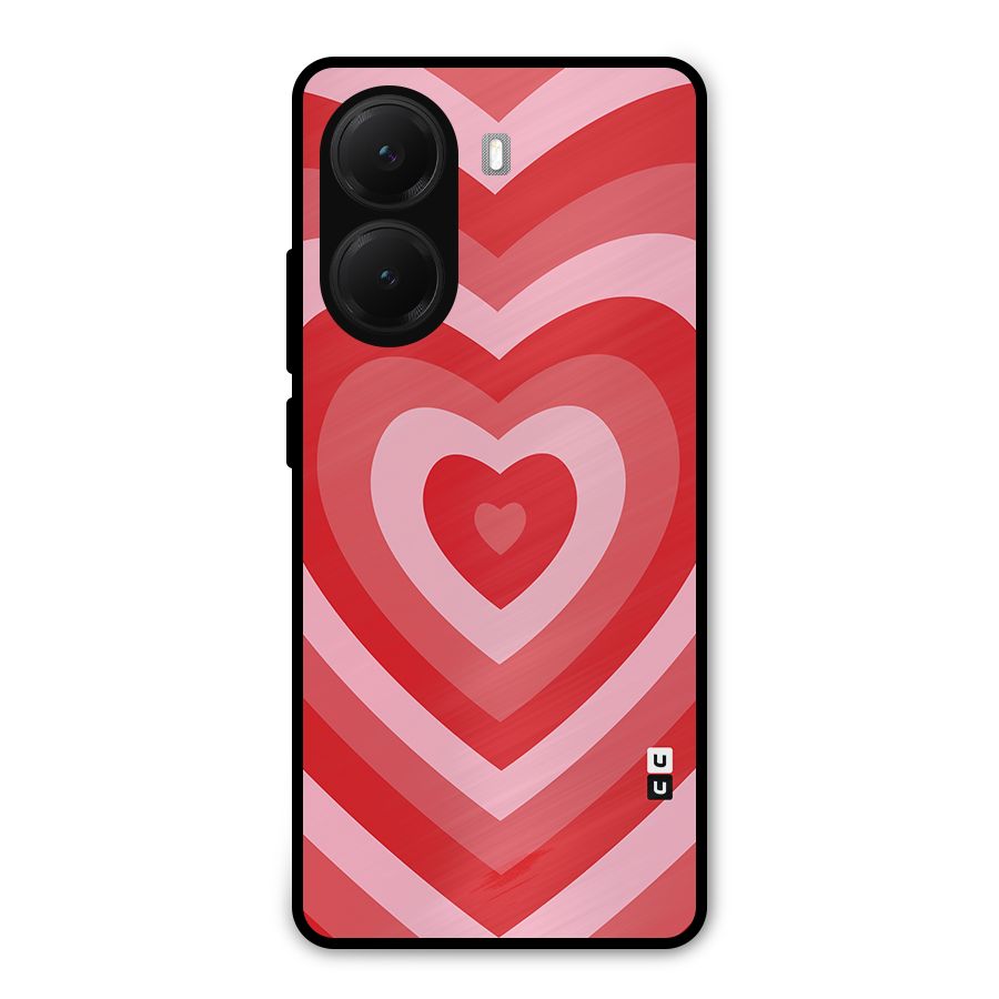 Red Retro Hearts Metal Back Case for Poco X7 Pro