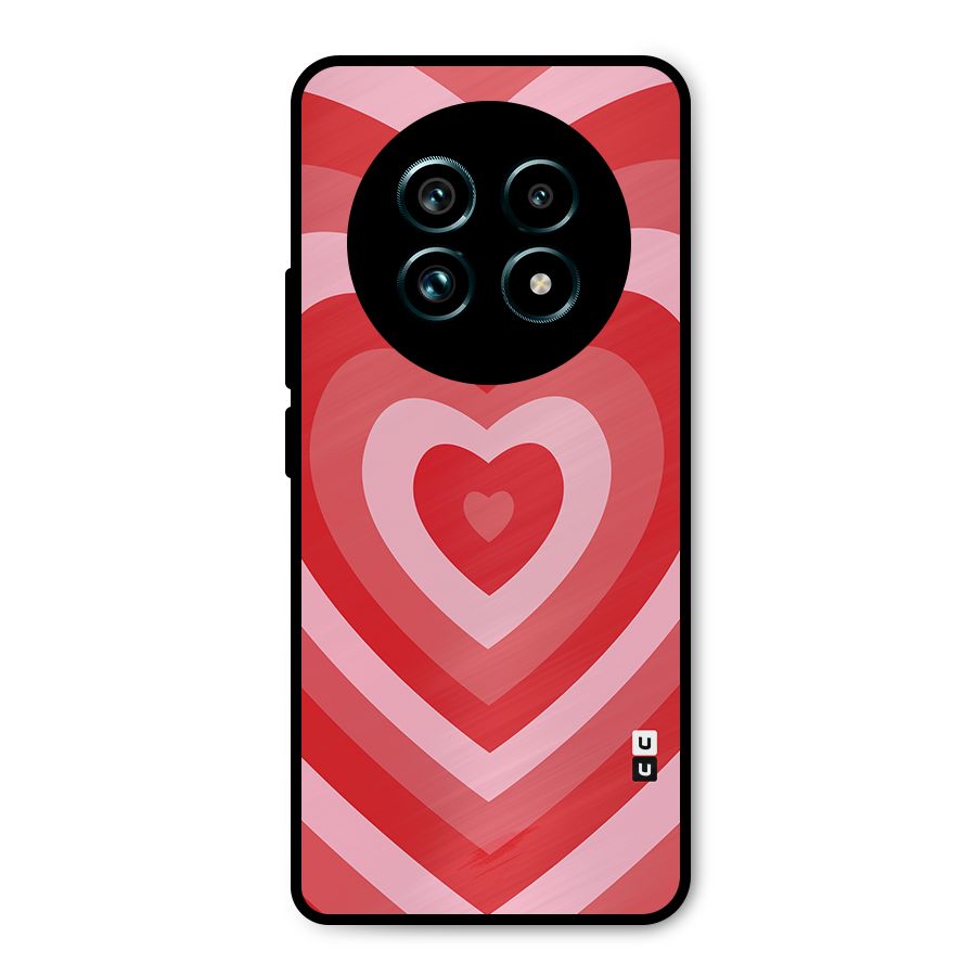 Red Retro Hearts Metal Back Case for Realme 13 Pro Plus