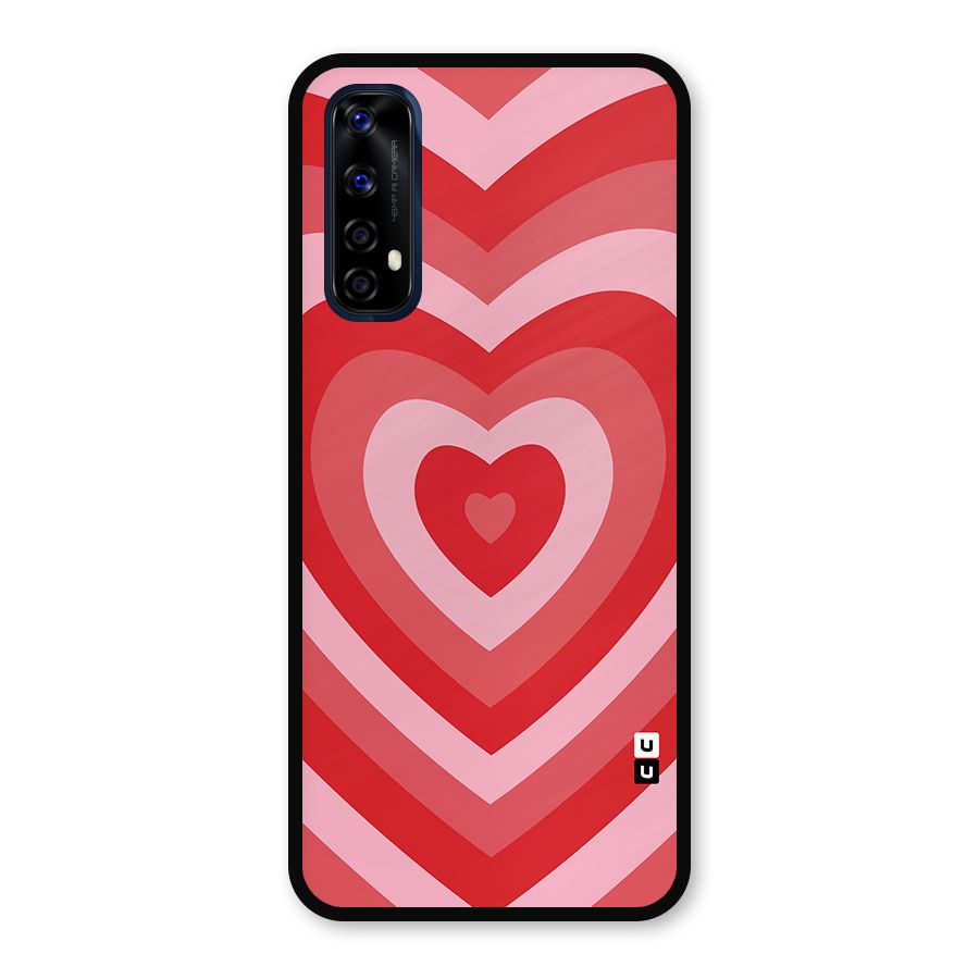 Red Retro Hearts Metal Back Case for Realme 7
