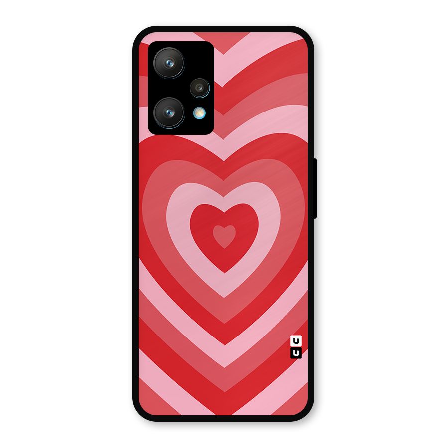 Red Retro Hearts Metal Back Case for Realme 9 Pro Plus 5G