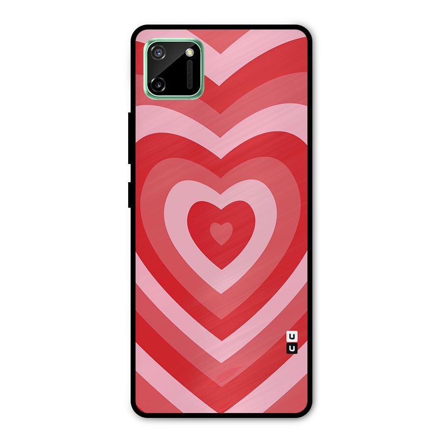 Red Retro Hearts Metal Back Case for Realme C11