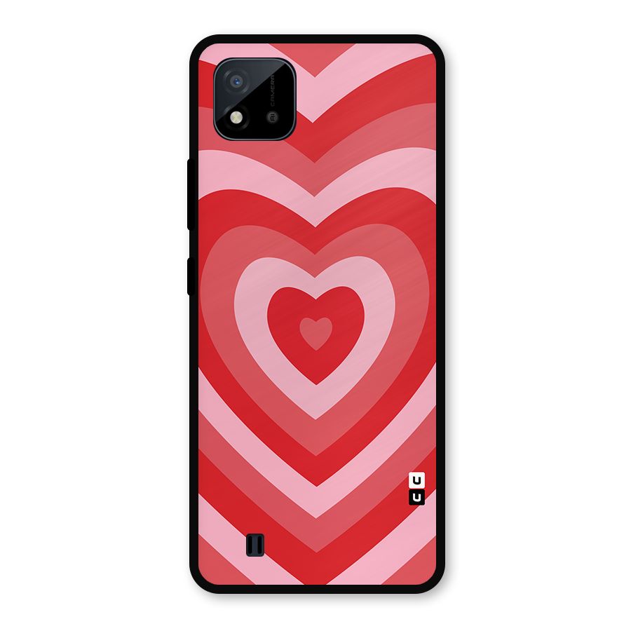 Red Retro Hearts Metal Back Case for Realme C11 2021