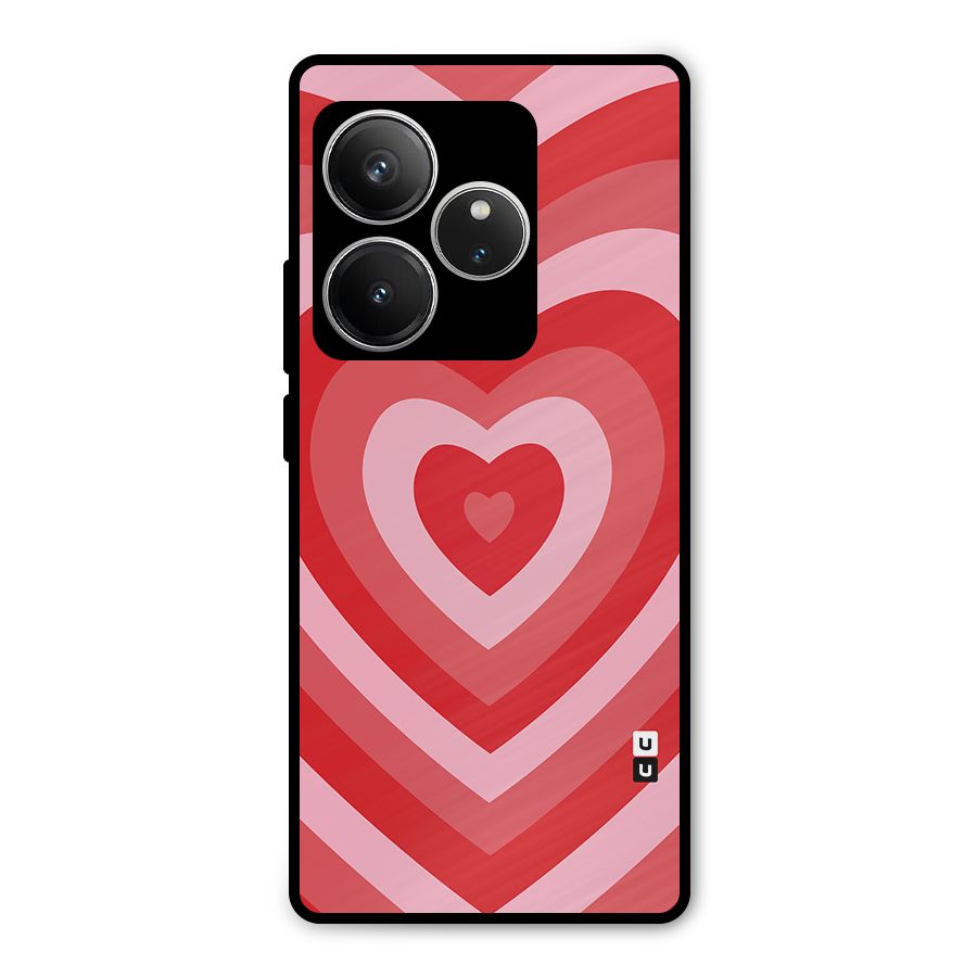 Red Retro Hearts Metal Back Case for Realme GT 6