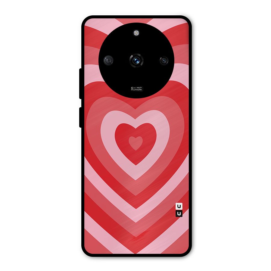 Red Retro Hearts Metal Back Case for Realme Narzo 60 5G