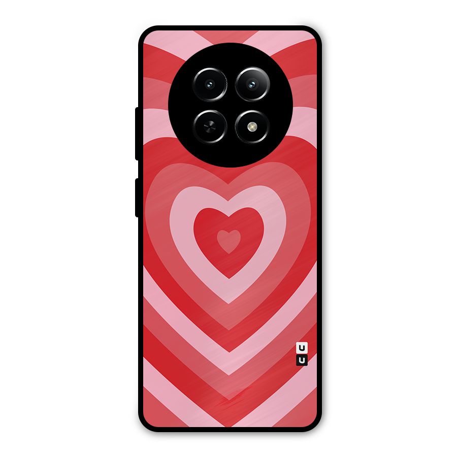 Red Retro Hearts Metal Back Case for Realme Narzo 70x 5G