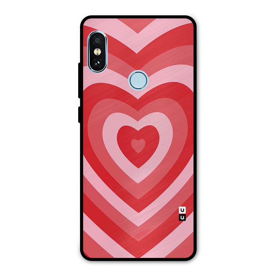 Red Retro Hearts Metal Back Case for Redmi Note 5 Pro
