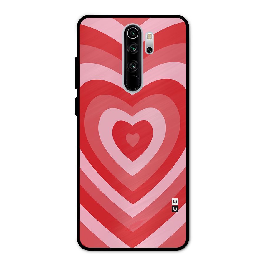 Red Retro Hearts Metal Back Case for Redmi Note 8 Pro