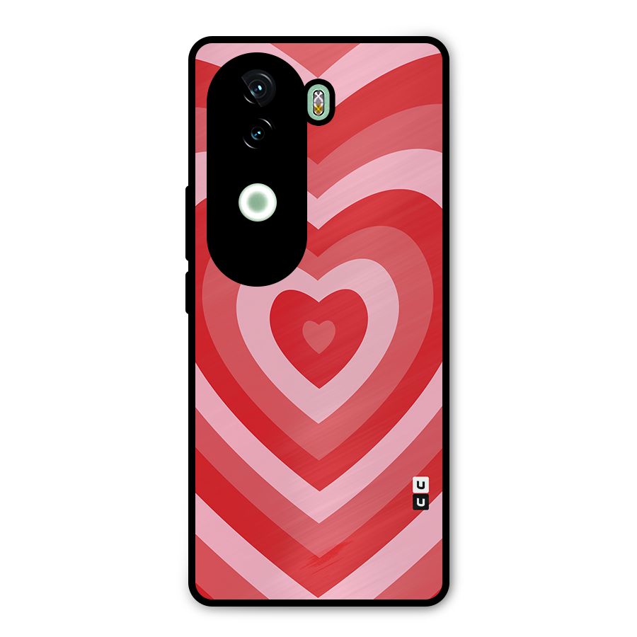 Red Retro Hearts Metal Back Case for Vivo V40e
