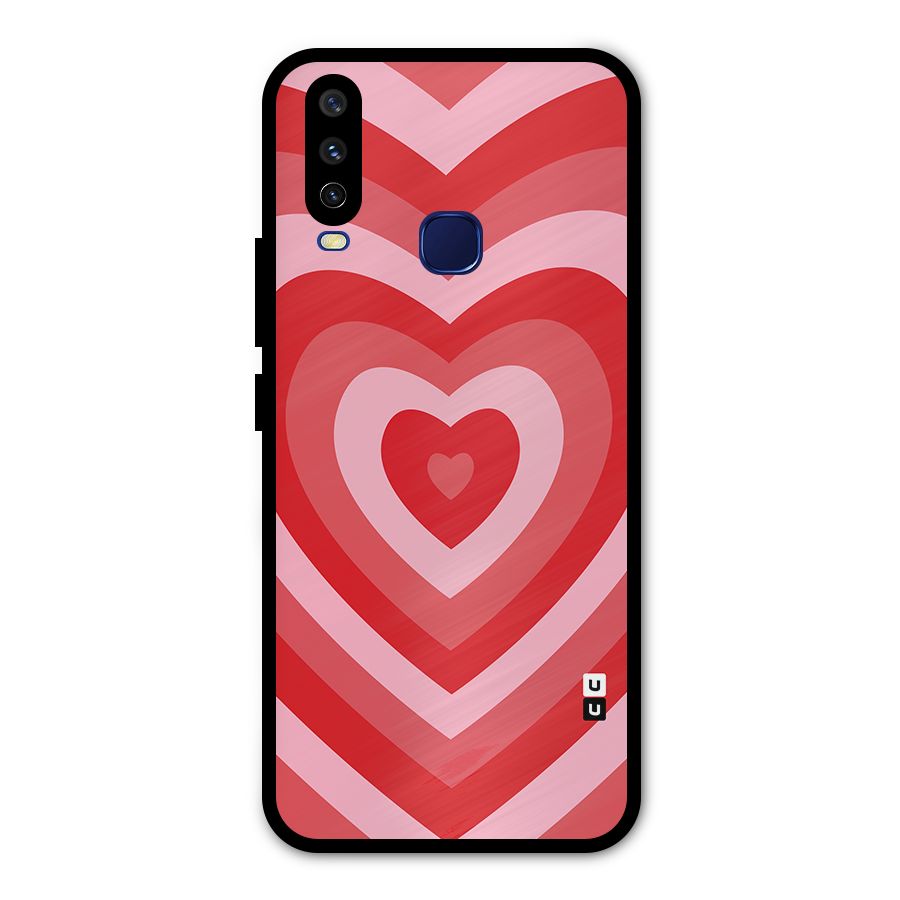 Red Retro Hearts Metal Back Case for Vivo Y15