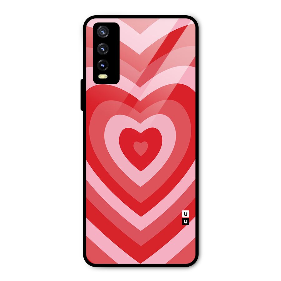 Red Retro Hearts Metal Back Case for Vivo Y20g