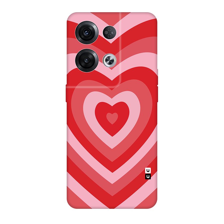Red Retro Hearts Original Polycarbonate Back Case for Oppo Reno8 Pro 5G